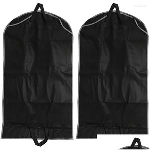 Sacs de rangement Vêtement 2 Pack 43 pouces pour voyage non-tissé tissu robe sac costume avec grand maille POC Drop Livraison Maison Jardin Housekeepi Ot9Fe