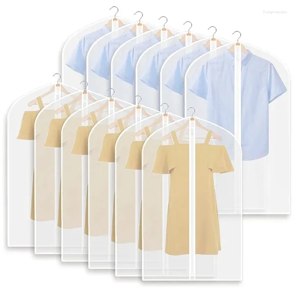 Bolsas de almacenamiento Ropa para colgar ropa Paquete de 12 bolsas de cubiertas a prueba de polvo para armario