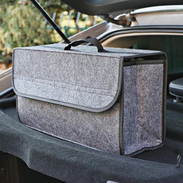 Sacs de rangement gris voiture organisateur sac coffre anti-dérapant compartiment outil de démarrage pour