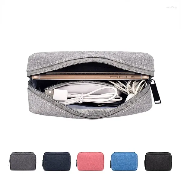 Sacs de rangement gris sac numérique USB câble de données organisateur écouteur fil stylo batterie externe Kit de voyage pochette accessoires électroniques