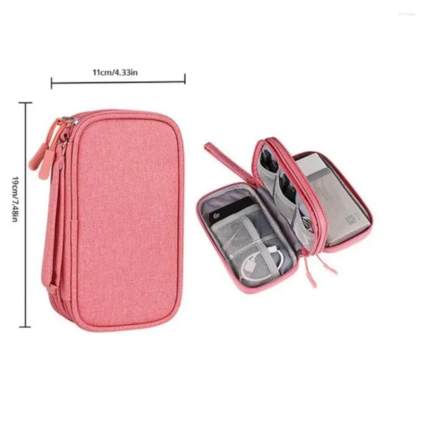 Sacs de rangement Sac numérique gris USB Data Cable Organisateur Écouteur Tire Pauc Power Bank Travel Kit de voyage Case Pouch Electronics Accessoires