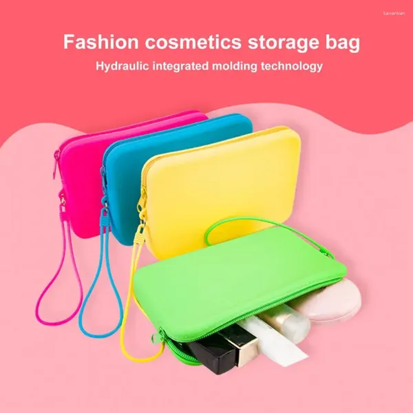 Bolsas de almacenamiento excelente bolsa cosmética de color sólido bolsa de maquillaje impermeable organización de tocador fácil