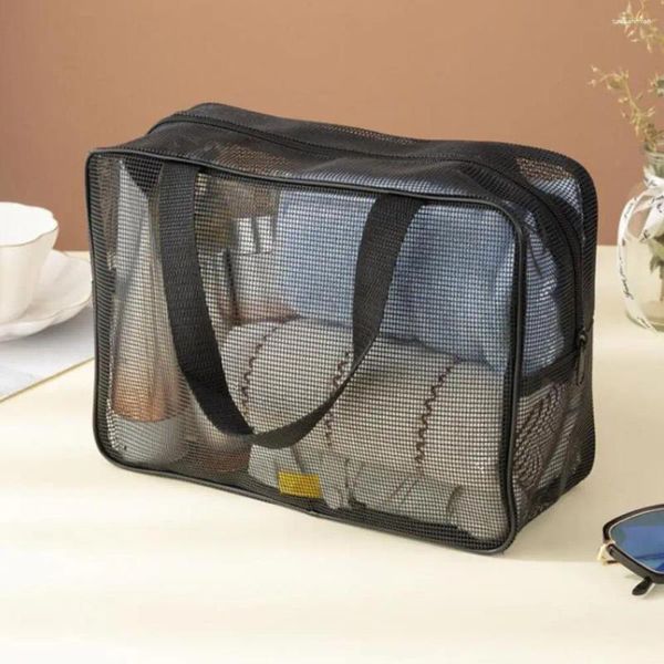 Sacs de rangement Great chargement de douche à chargement portable Organisateur de toilette Portage Mesh pour le camping de gymnase à séchage