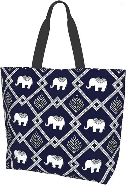 Sacs de rangement gris éléphant grand sac fourre-tout pour femmes réutilisable plage épaule sac à main étanche voyage épicerie