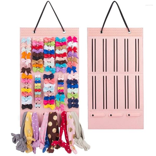 Sacs de rangement Organisateur de nœuds de cheveux suspendus au mur monté sur porte multifonctionnelle Support d'affichage de bandeau Accessoires Collection Bébé Filles