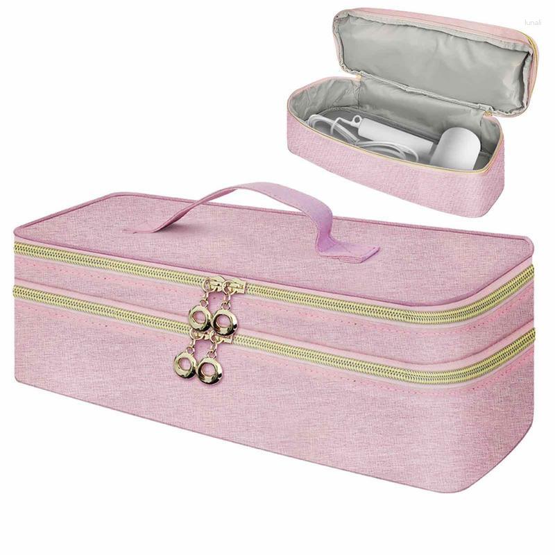Large Capacity Double-Layer Hair Dryer Bag - Protective Organizer for Travel and portable storage