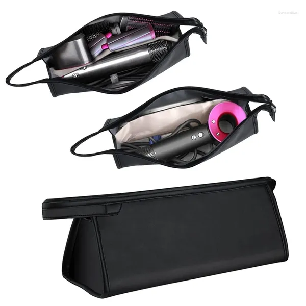 Bolsas de almacenamiento secador de cabello bolso impermeable estuche pu de cuero por viaje portátil para todos los modelos