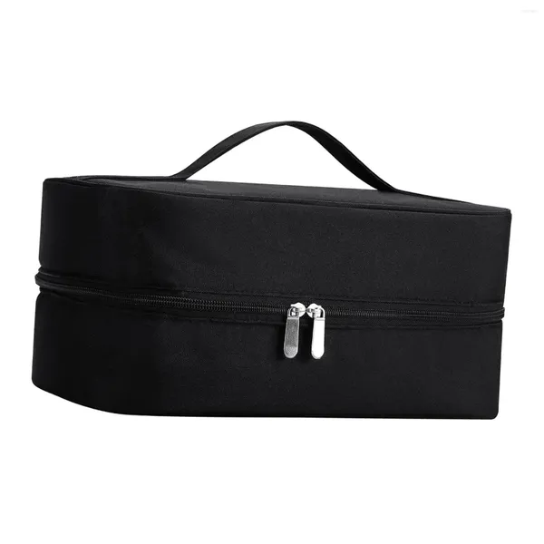 Bolsas de almacenamiento Caja de secador de pelo Protección portátil 35x14x15 cm Accesorios de boquilla a prueba de golpes con asa Cremalleras duales Bolsa de transporte