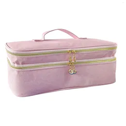 Sacs de rangement sèche-cheveux de voyage de voyage de voyage portable avec poignée grande casse de maquillage oxford tissu curling organisateur