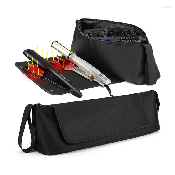 Sacs de rangement outils de cheveux sac de voyage avec coussin résistant à la chaleur portable pour les lisseurs Curling Iron Care Accessoire