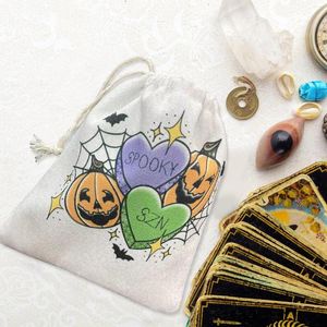 Opbergtassen Halloween Drawtring Gift Pumpkin Party Gunst Doek Candy Treat Bag Sieraden Pouch Goody Card Holder