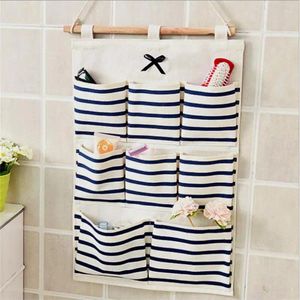 Sacs de rangement Sac suspendu Divers Pochettes 8 poches Coton cosmétique pour femmes et de nombreux tissus en lin à la maison