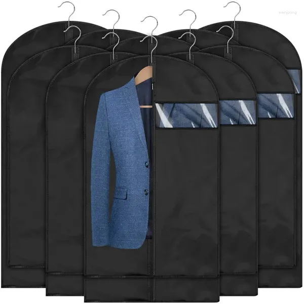 Bolsas de almacenamiento colgando prendas polvo cubierta chaqueta bolso de mojón a prueba de humedad