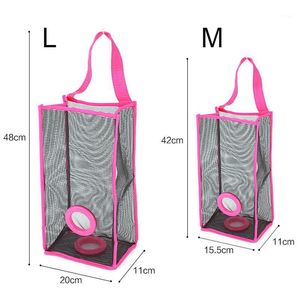 Opbergzakken Opknoping Mesh Vuilnis Tas Closet Organizer Dispenser Herbruikbare Kruidenier Houder Keuken Muur Mount Net Prullenbak