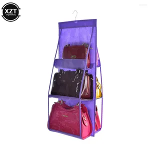 Opbergtassen hangende organizer tas 6 clearhicked dubbelzijdige zakken voor garderobe kleding poppen diverse bbag met kleine haak