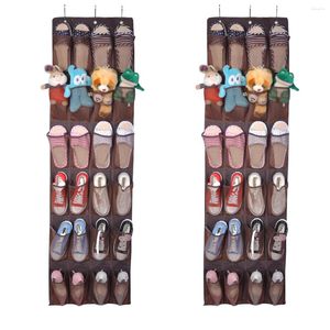 Sacs de rangement suspendus chaussures de rack 24 vêtements de poche de poche pochette de pochette de manteau étagère de placard