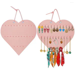 Sacs de rangement suspendus collier mural organisateur de coeur rose bijoux exposition de boucles d'oreilles Bracelets porte-maison cadeaux