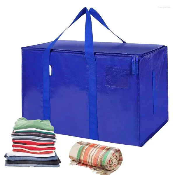 Bolsas de almacenamiento en movimiento de servicio pesado 88L Extra grande a prueba de agua de bolsillo plegable con cremallera para viajar en casa Camping Almacenamiento