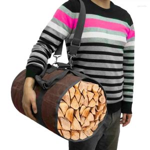 Sacs de rangement en bois robuste porte-bagages de transport de sac de chauffage spacieux
