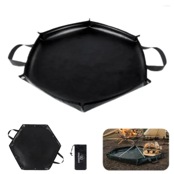 Bolsas de almacenamiento Estera ignífuga plegable hexagonal Tela ignífuga de alta temperatura Bolsa de leña para barbacoa al aire libre Almohadillas para fogones