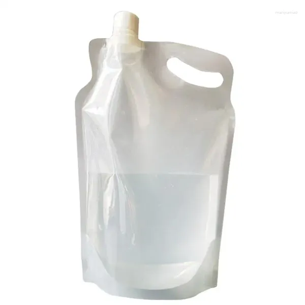 Bolsas de almacenamiento Bolsa de agua al aire libre de alta capacidad Contenedores de botellas de viaje plegables transparentes Bebiendo para ciclismo Ciclismo