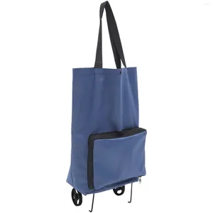 Sacs de rangement Chariot pliable de chariot de magasinage haute capacité réutilisable avec roues