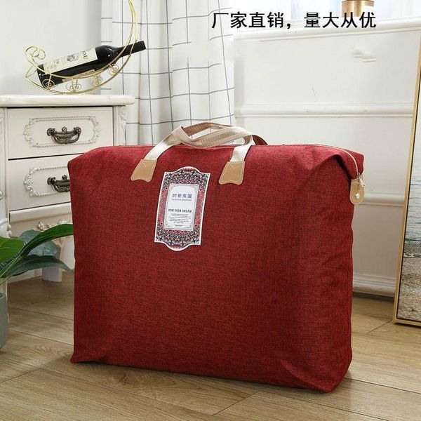 Sacs de rangement Couette imperméable épaisse en lin de haute qualité, sac à vêtements, sac de déménagement pour couette de mariage, paquet de couette en soie de voyage