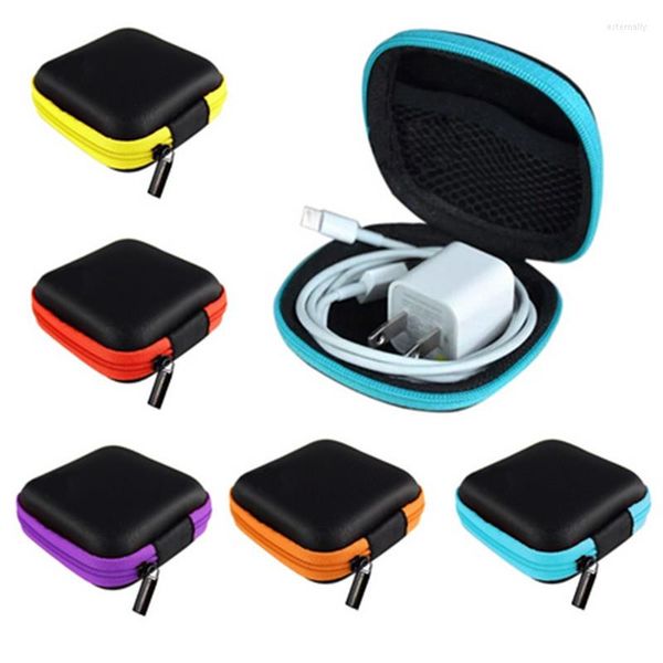 Bolsas de almacenamiento Caja de cables para auriculares de alta calidad Cremallera multifunción Línea de datos Cables Contenedor Organizador Auriculares Tarjeta SD