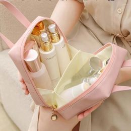 Bolsas de almacenamiento de alta calidad para mujeres Magno de maquillaje Cosmética Cosmética de cuero Organizador impermeable Kit de lavador de múltiples múltiples