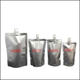 Opbergzakken Home Organisatie HuisKee Garden 500 Stks Doypack 150ml 250ml 350ml 500ml aluminiumfolie stand-up uitloop vloeibare tas pack Beverag