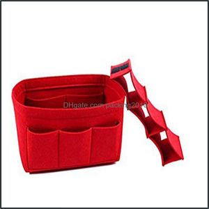 Opbergzakken Home Organisatie Huiskee Garden Felt Bag Organizer Insert Purse Mti Pocket draagbare houder reisverdeler Drop levering 202