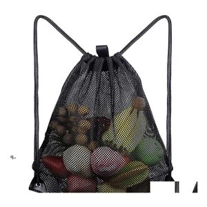 Opbergtassen Home Herbruikbare winkelzak Fruit groenten kruidenierswinkels gereedschap gaas stof dstring sack rrb14962 drop levering tuin hou otk8t