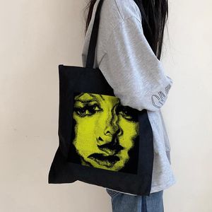 Sacs de rangement horreur femmes voyage toile sac Punk grande capacité dessin animé décontracté gothique Shopper épaule Bolsas Femininas Baratas