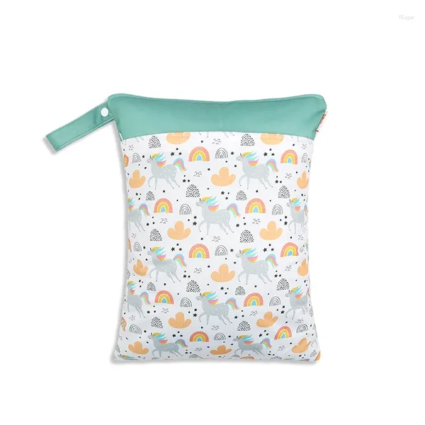 Sacs de rangement HOUSBAY garçons filles sac humide couche-culotte en tissu imperméable à l'eau réutilisable avec fermeture à glissière 1pcs