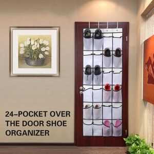 Sacs de rangement Ménage de 24 poches en mailles sur la porte Hanging Shoe Organizer Rack avec 4 HORD HORD HOSTER SAC CLOSET