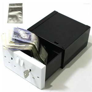 Sacs de rangement Imitation Double UK Plug Socket Wall Security Secret Caché Stash Box Covert Diversion Safe