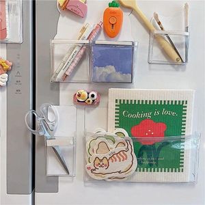 Sacs de rangement INS mignon sac magnétique polyvalent réfrigérateur marque stylo ciseaux cartes postales organisateur tableau blanc aimant de réfrigérateur