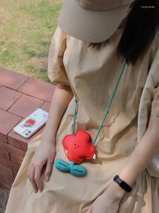 Opbergzakken Ins Fashion Cute Fabric Coin Bag Pouch Koreaanse draagbare draadloze oortelefoonbeschermer Cover Kawaii Charm Hanger Geschenken