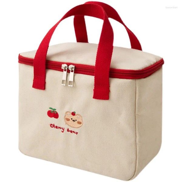 Bolsas de almacenamiento Instagram Girl Heart Baj Bag Bag Tote Aislada Bento Estudiante/Mami Mommy Pack Picnic with Food