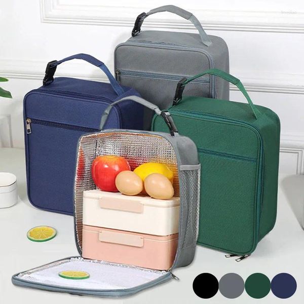 Bolsas de almacenamiento Bolsa enfriadora aislada Caja de almuerzo térmica portátil para picnic Contenedor de alimentos para acampar Paquete de hielo Refrigerador térmico