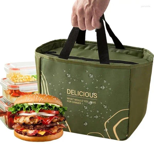 Bolsas de almacenamiento Bolsa de almuerzo aislada Caja linda 6L Gran capacidad portátil para hombres Trabajo Hogar Escuela Picnic