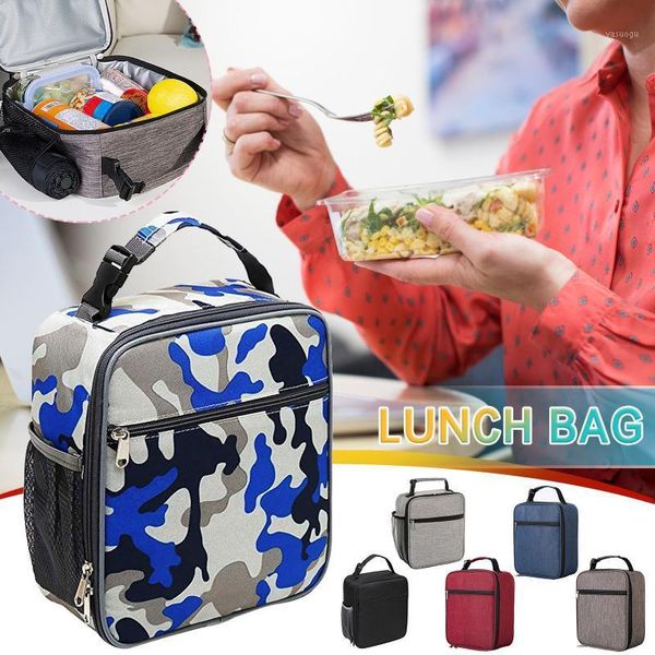 Bolsas de almacenamiento Bolsa de almuerzo aislada Caja reutilizable para oficina Trabajo Escuela Picnic Playa A prueba de fugas Tote Tote Congelable Kid