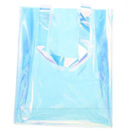 Opbergtassen iriserende tote tas winkelen pvc cadeau strand handtas holografisch werk waterdicht