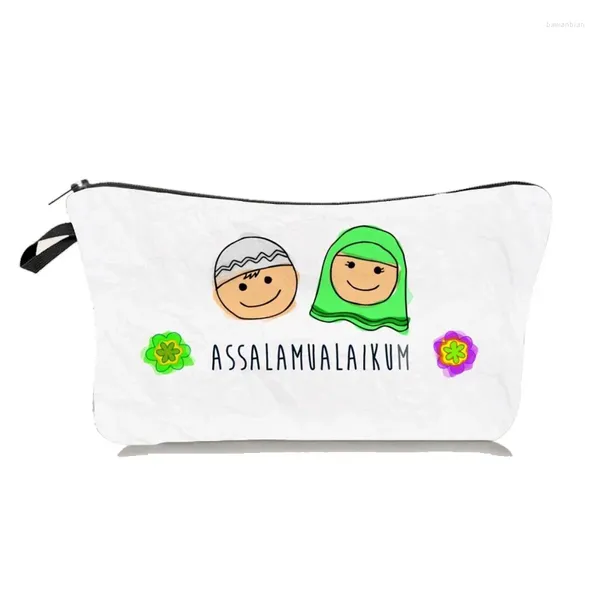 Sacs de rangement Sac de toilette portable de style islamique Cadeau cosmétique pour femmes pour amis de haute qualité crayon organisateur de voyage Eid