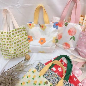 Sacs de rangement japonais couleurs vives imprimé fleuri sac à main fleur fourre-tout décontracté voyage sac de plage haute capacité réutilisable épaule Shopping