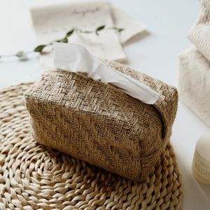 Sacs de rangement japonais minimaliste en coton Boîte de tissus de lin