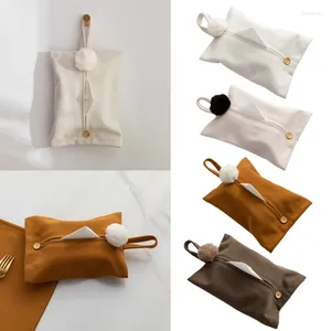 Sacs de rangement Boîte de tissus en tissu de style japonais suspendus support de papier serviette pour la maison de voiture de voiture de chambre à manger