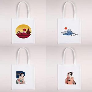 Opbergtassen Japanse stijl aanpasbare tas stof winkper ontwerper Handtassen Japan Woman Anime Tote Luxe dames canvas