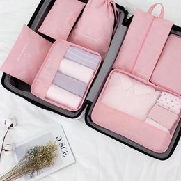 Sacs de rangement JBTP organisateur de voyage 7 pièces/ensemble Cubes d'emballage sac à bagages vêtements cosmétiques fournitures de lavage chaussures imperméables