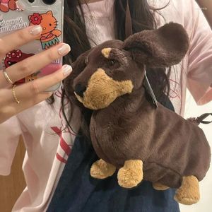 Sacs de rangement Jellycat Dachshund Dog Peluche Sac Fluffy Toy Creative Mignon Bandbody Scottie Doll Cadeaux d'anniversaire pour enfant